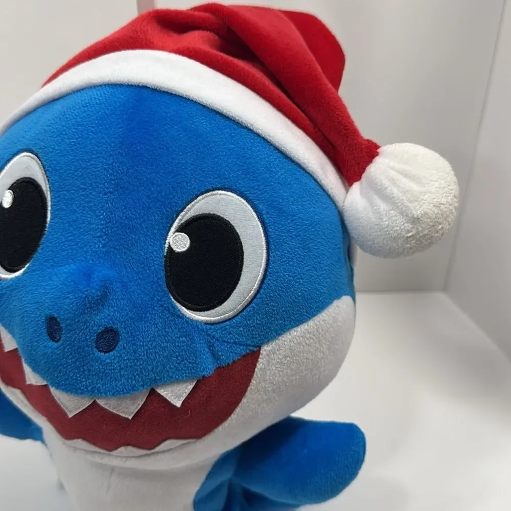 Nickelodeon Baby Shark Holiday Daddy Shark Stuffed Animal Blue White